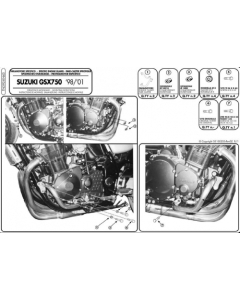 KAPPA GMOLE OSŁONY SILNIKA SUZUKI GSX 750 98-02, GSF 600 BANDIT / S 96-04 (TN392) CZARNE