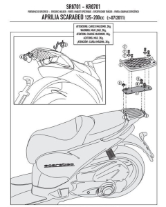 KAPPA STELAŻ KUFRA CENTRALNEGO APRILIA SCARABEO 125/200 (11-15) ( BEZ PŁYTY )