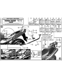 KAPPA STELAŻ KUFRA CENTRALNEGO HONDA HORNET 600 (98-02) ( BEZ PŁYTY )