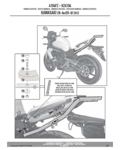 KAPPA STELAŻ KUFRA CENTRALNEGO KAWASAKI ER-6N / ER-6F 650 (12-15) ( BEZ PŁYTY )