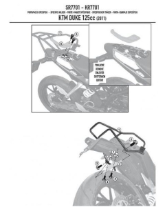 KAPPA STELAŻ KUFRA CENTRALNEGO KTM DUKE 125/300/390 (11-15) ( BEZ PŁYTY )