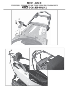 KAPPA STELAŻ KUFRA CENTRALNEGO KYMCO G-DINK 125/300 (12-15) ( BEZ PŁYTY )