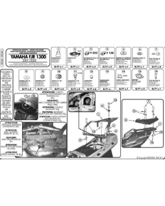 KAPPA STELAŻ KUFRA CENTRALNEGO YAMAHA FJR 1300 (01-05) ( Z PŁYTĄ MONOKEY )