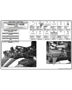 KAPPA STELAŻ KUFRA CENTRALNEGO YAMAHA FZ1 1000 FAZER (06-15) ( BEZ PŁYTY )