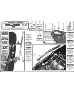 KAPPA STELAŻ KUFRA CENTRALNEGO YAMAHA FZS 1000 FAZER (01-05) ( BEZ PŁYTY )