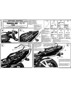 KAPPA STELAŻ KUFRA CENTRALNEGO YAMAHA FZS 600 FAZER (98-03) ( BEZ PŁYTY )