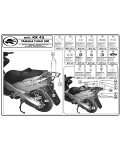 KAPPA STELAŻ KUFRA CENTRALNEGO YAMAHA T-MAX 500 (01-07) ( Z PŁYTĄ MONOKEY )