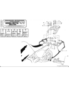 KAPPA STELAŻ KUFRÓW BOCZNYCH MONOKEY HONDA XRV 750 AFRICA TWIN (93-02) - RÓWNIEŻ POD KUFRY MONOKEY RETRO-FIT K-VENTURE ALU ORAZ K'MISSION ALU