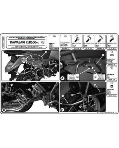 KAPPA STELAŻ KUFRÓW BOCZNYCH MONOKEY KAWASAKI KLR 650 Enduro (07-19) - RÓWNIEŻ POD KUFRY MONOKEY RETRO-FIT K-VENTURE ALU ORAZ K'MISSION ALU