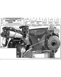 KAPPA STELAŻ KUFRÓW BOCZNYCH MONOKEY SIDE SUZUKI DL 1000 V-STROM - TYLKO POD KUFRY K33N K'ROAD - WYCOFANY Z OFERTY